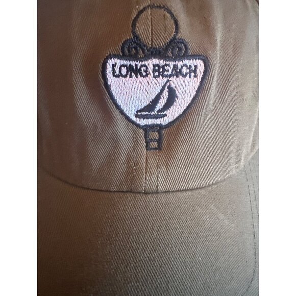 Long Beach Embroidered Cap Brown 100% Cotton Adjustable Baseball Hat Made In Ban - Picture 2 of 6